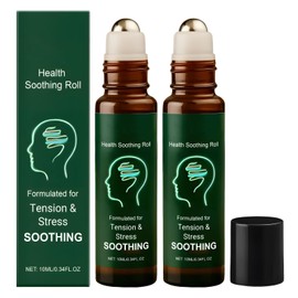 2 Pcs Head Relief Roll-On, Fast Cooling Head Relief Blend, Portable & Gentle Peppermint Essential Oil for Stress Tension, 10ml