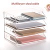 EXPUTRAN Clear Acrylic Stackable Letter Tray Desk Organizer 2 Tier