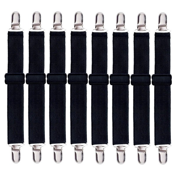Korlon 8 Pack Bed Sheet Straps, Adjustable Fitted Sheet Straps