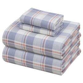 ZOYER Flannel Sheets King Size Set - Soft & Comfy Deep Pocket Cotton Flannel Bedding, Fitted Up to 16", Double Brushed King Bed Sheets, 4 Pieces, Symphony