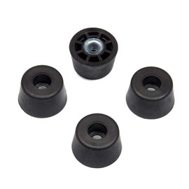 4 Small Extra Tall Round Rubber Feet Bumpers - .437 H X .750 D - Made in USA
