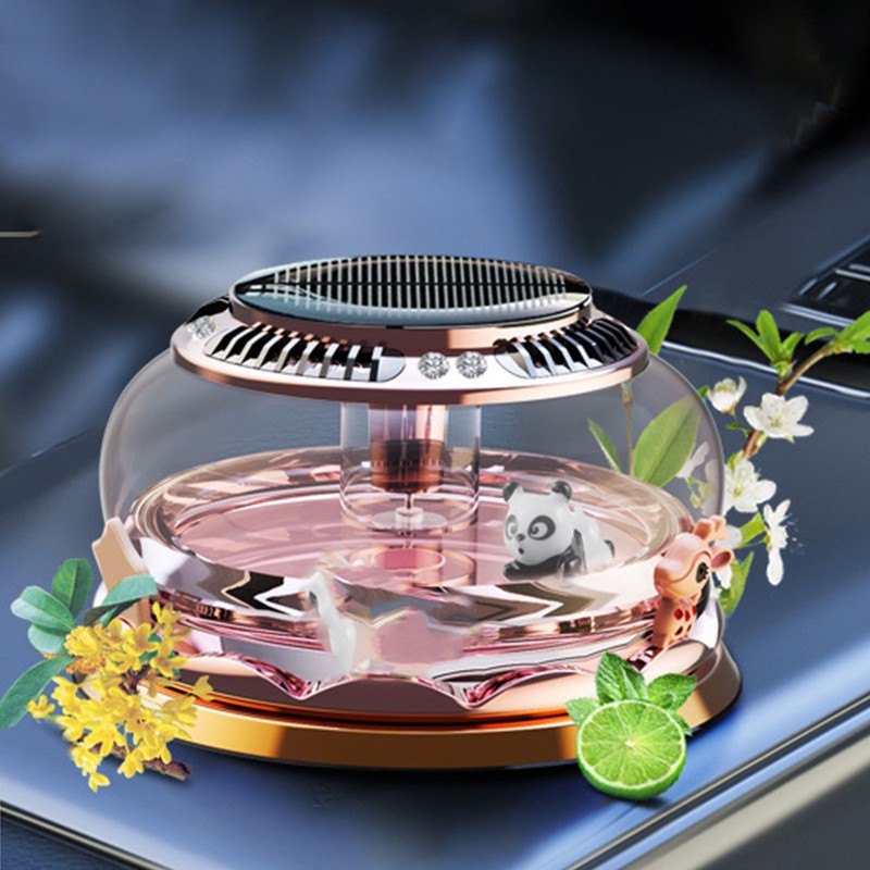 Car Perfume Decoration Solar Powered Rotating Aromatherapy Diffuser Ornament for