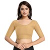 Trendmalls Women's Dobby Pure Cotton Elastin Stretchable Readymade Blouse (B01-Red-3XL)