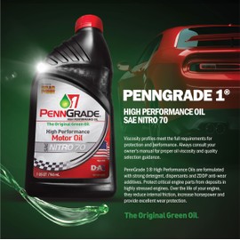 PENN GRADE 1, 71176, Monograde High Performance Oil Nitro 70, 1 Quart