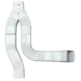 GutterWorks.com ALUMINUM DOWNSPOUT DIVERTER FOR RAIN BARRELS-OFFSET - 2X3 LOW GLOSS WHITE