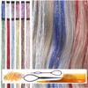 CelineBella Glitter Hair Tinsel Clip In 24" 12 Colors 80