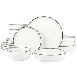 Gibson Home Oslo 16-Piece Porcelain Dinnerware Set - Color: White