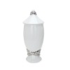 Homeroots 13" White and Silver Abstract Oval Ceramic Ginger Jar