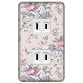 CASEMAKER Panasonic 【Full Color (Modern) Plate】【1 gang 2-way WN6002W】 Outlet Plate Switch Plate Flower Pattern (Elegant Pattern) 11th