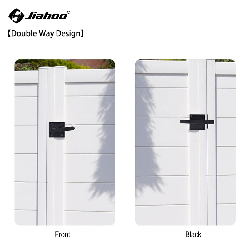 JIAHOO Double Side Gate Latch, Aluminum Self-Locking Gate Latch for