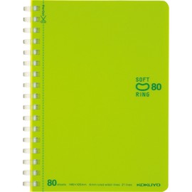 Kokuyo SV358BT-LG Notebook, Soft Ring, Dotted B Ruled, A6, 80 Sheets, Yellow-Green