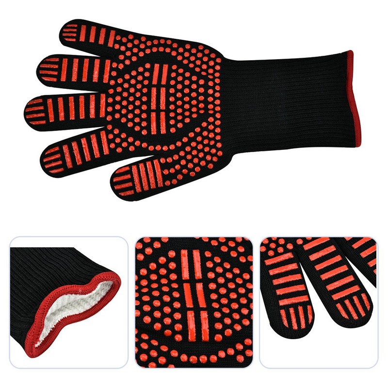 1 Pair of Fireproof High Temperature Resistant Microwave Oven Gloves