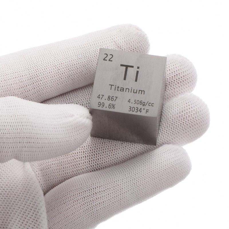 PATIKIL 1 Inch Titanium Cube Metal Element High Density Block