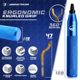 ARMOUR TOOLING - DEBURR HANDLE + 11blades (Blue) (1 x handle 11 x BS1012)