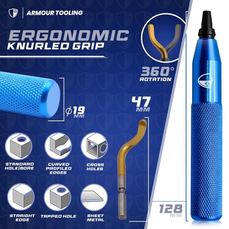 ARMOUR TOOLING - DEBURR HANDLE + 11blades (Blue) (1 x