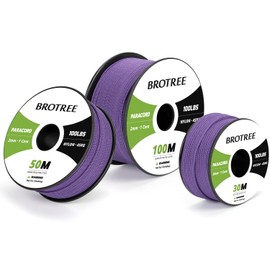 BROTREE Paracord 2 mm 50 m 100% Nylon Rope Cord with 1 Core Type I for Outdoor, Bracelet, DIY - 45 kg Breaking Load (Purple)