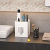 Hongtuocb White Acrylic Tissue Box Cover with Storage Tray,Square Acrylic