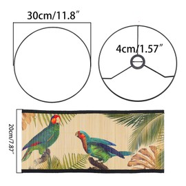 Yuqim Bird Lamp Shades E27 Vintage Lampshade 11.8" x 7.9" Printed Oval Lamp Cover for Table Floor Light Chandelier Home Decor(Bird)