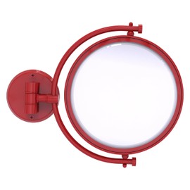 Allied Brass WM-4/2X-FER 8 Inch Wall Mounted Make-Up Mirror 2X Magnification, Fire Engine Red
