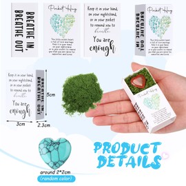 Motipuns 20 Sets Pocket Hug Token Bulk Heart Natural Stones Heart Emotional Support Inspirational Bulk Gifts for Coworkers Positive Thank You Gifts with Cards for Employees Nurses