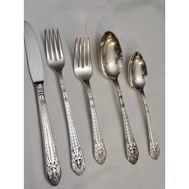 1847 Rogers Bros MARQUISE 1847 ROGERS BROS. SILVERPLATE 5 PIECE GRILLE PLACE SETTING