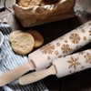 Christmas Wooden Rolling Pins Engraved Embossing Dough Pin with Snowflake