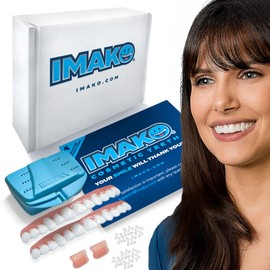Imako Premium Cosmetic Uppers - 2 Pack - Large, Bleached White - DIY Smile Makeover - Made in USA