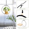 4 Pack Plant Hanger with Wood Base Hanging Window Planter