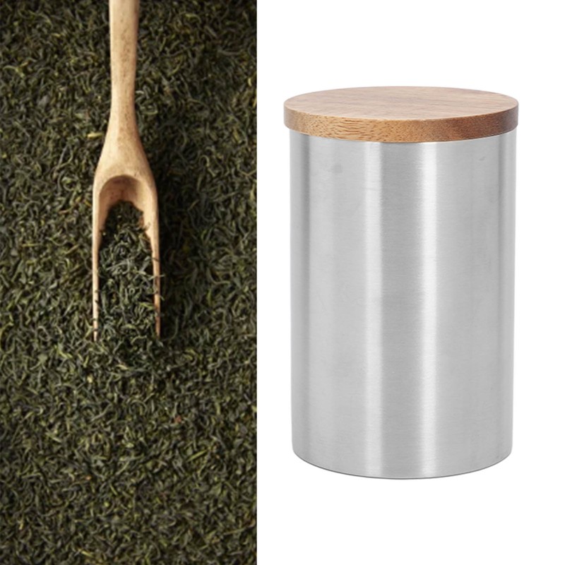 Tea Canister 304 Stainless Steel Tea Container Thicken Tea Sealing