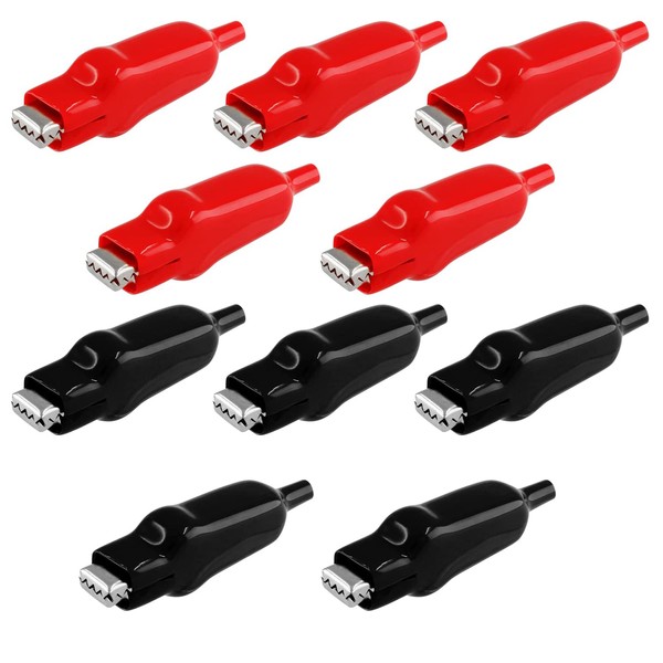 SGHAJIME 10Pcs 20A Insulated Alligator Clips Heavy-Duty Alligator Clamps Battery