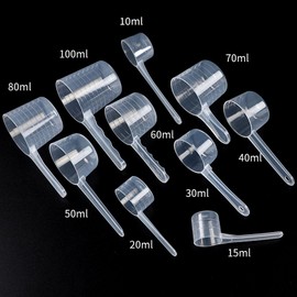 Yoirzit Measuring Cups and Spoons, Measuring Spoons, Dosing Spoons, 10 Pieces Measuring Spoons Gram, Transparent Measuring Spoons with Scale, Measuring Cups and Spoons Set for Milk Pull, Cooking,