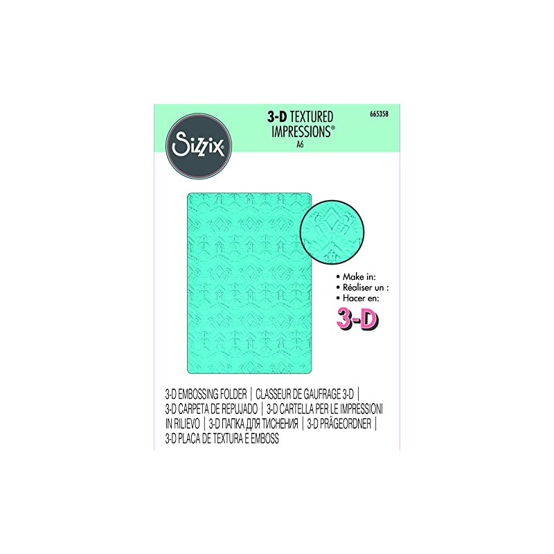 Sizzix 3-D Textured Impressions Embossing Folder Mark Making, 665358