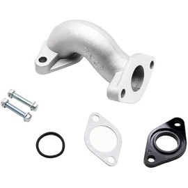 PRO BAT 19mm Carby Carburetor Intake Manifold Throat Pipe with Gasket Screw Kit for 50cc 90cc 110cc 125cc Horizontal Engine Pit Dirt Bike ATV Go Kart Quad Buggy (Silver)