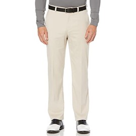 PGA TOUR Men's Regular Flat Front Active Waistband Golf Pant, Silver Lining, 36W x 32L