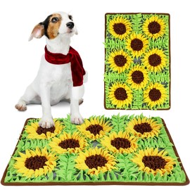 MHTTEC Snuffle Mat for Dogs, Sunflower 29.52" x 19.68" Enrichment Dog Sniffing Mat Interactive Dog Slow Feeders for Natural Foragaing Skills and Stress Relief for Small/Medium/Large Dogs 1PC
