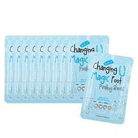TONYMOLY Changing U Magic Foot Peeling Shoes – 10-Pack Gentle Exfoliating Korean Foot Mask with Fruit AHAs & Plant Extracts for Soft, Smooth Skin