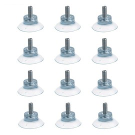 FASTROHY 12Pcs Rubber Suction Cup Replacements for Glass Table Wall Top with M6 Screw Transparent, Strong and Firm