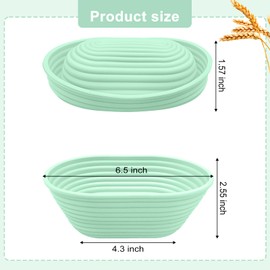 Silicone Banneton, Sourdough Bread Baskets (Set of 5, 6.5 Inch), Mini Oval Proofing Bowls, Bread Making Baking Supplies, Banneton proofing basket for Sourdough Baking