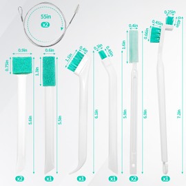 10Pcs Ice Maker Cleaning Brush Kit- 8 Pcs Crevice Cleaning Brush and 2 Pcs Drain Pipe Brushes Small Cleaning Tools for Tight Spaces Corner