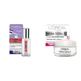 L'Oréal Paris Serum de Ojos Anti Líneas de Expresión Revitalift Ácido Hialurónico, 20 ml + Crema Hidratante Hidra Total 5, 50 ml