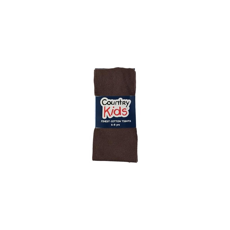 Country Kids Girl's Luxury Cotton Tights, Warm Brown, 9-11 Years