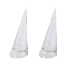 Luzen 2Pcs Acrylic Jewelry Ring Holder - Cone Shape Single Ring Display Stand, Clear