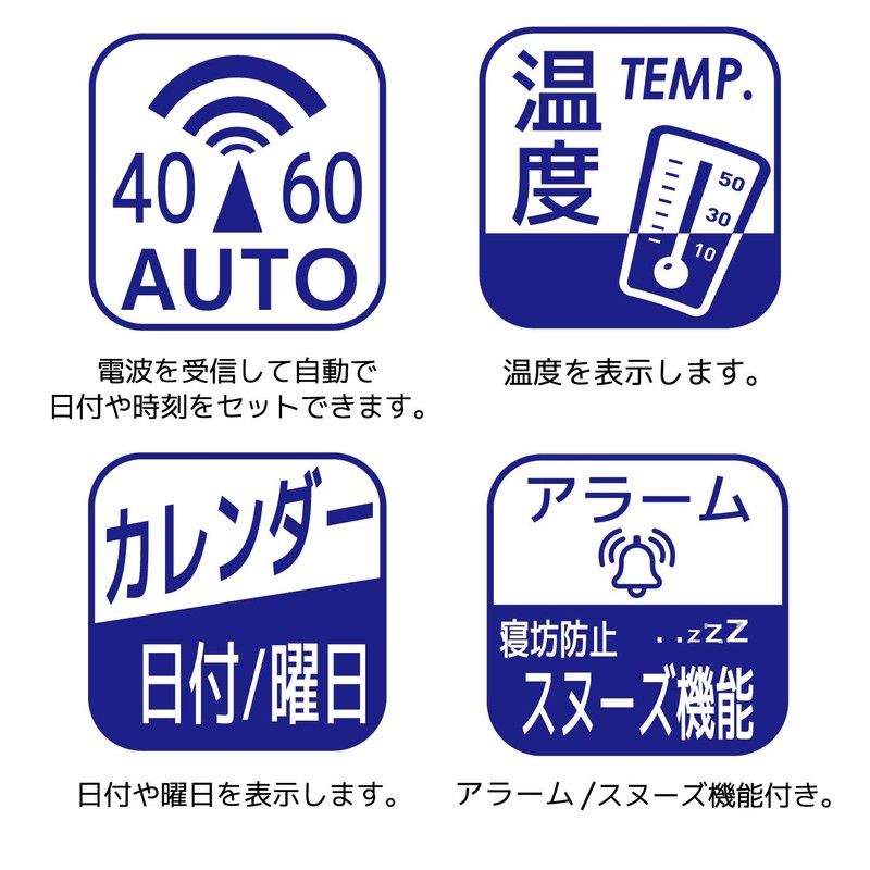 adesso Alarm Clock Photo Frame Atomic Clock Calendar Temperature Display