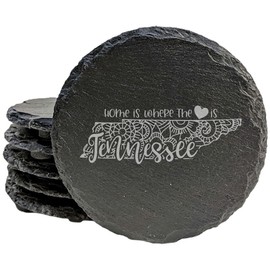 Tennessee Mandala Coasters - Round Slate - set of 4