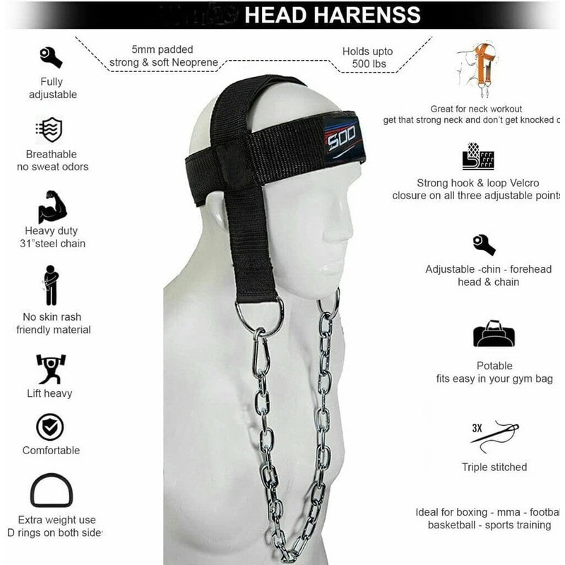 Trainer Neck Harness Weight Lifting Training, Head Harness Exerciser, Body
