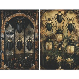 Gothic Bugs Rice Paper, 8 x 10.5 Inch - for Decoupage Scrapbooking Cards Crafts