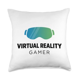 Virtual Reality Gamer Fun VR Gaming Headset Throw Pillow