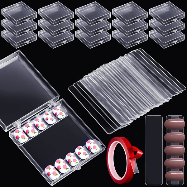 66 Pcs Artificial Nail Storage Box and Nail Art Display
