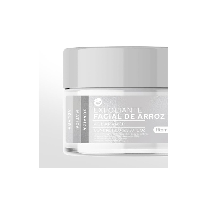 Exfoliante Facial de Arroz Aclarante, Natural, 100 ml