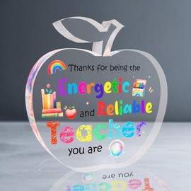 Teacher Gift End of the Year Teacher Thank You Graduation Gifts Appreciation Week Gifts Acrylic Plaque Retirement Desk Table Decor Decoration 3.9 x 3.9 inch Paperweight